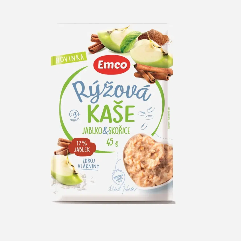 Rýžová kaše s jablky a skořicí