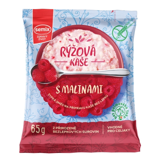 Rýžová kaše s malinami bez lepku