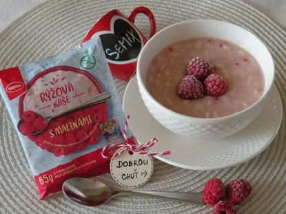 Rýžová kaše s malinami bez lepku