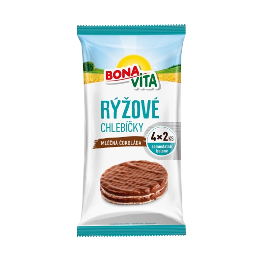 Rýžové chlebíčky mléčná čokoláda 4 x 2 ks