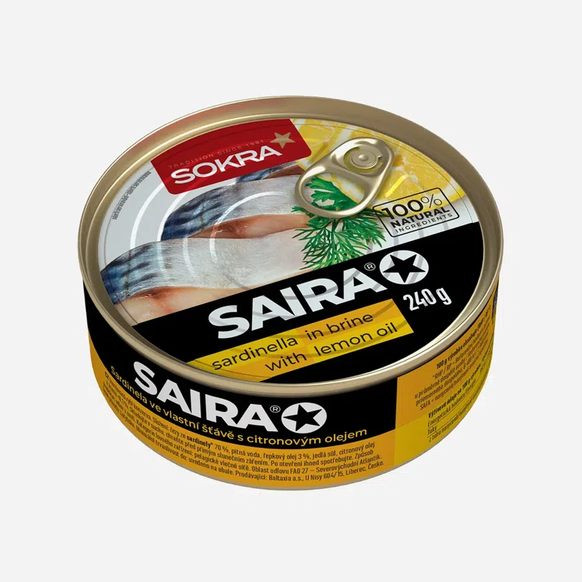 Saira Sardinela ve vlastní šťávě, citron