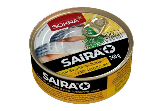 Saira sardinky vo vlastnej šťave, citrón