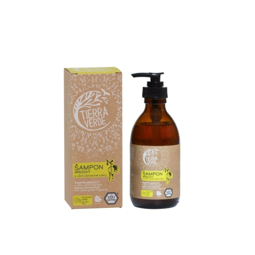 Šampon březový s vůní citronové trávy  (skleněná lahvička)