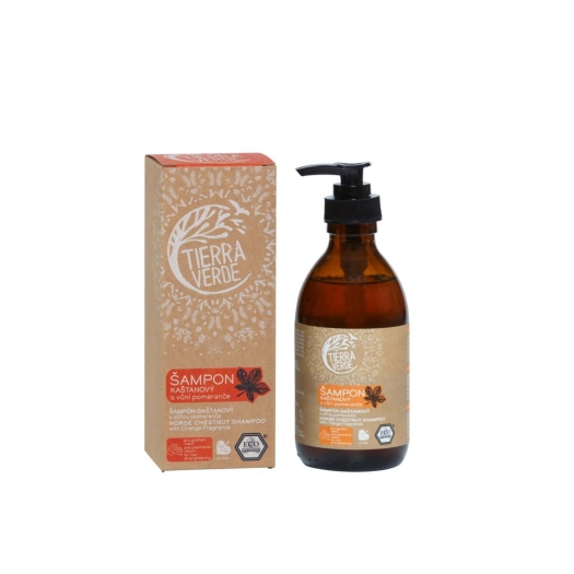 Šampon kaštanový s vůní pomeranče 230ml (skleněná lahvička)
