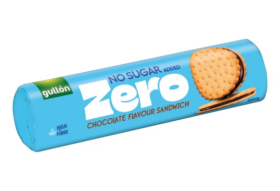 Sandwich sušenky plněné čokoládovým krémem bez přidaného cukru, se sladidly