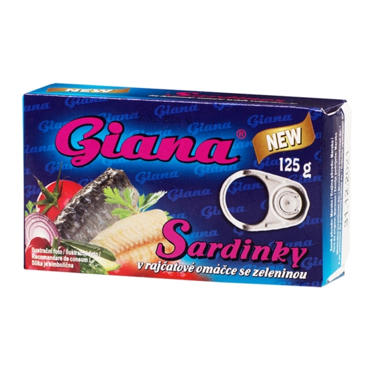 Sardinky v rajčatové omáčce se zeleninou