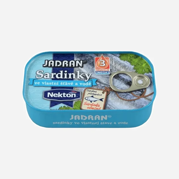 Sardinky ve vlastní šťávě a vodě 6 x 125 g