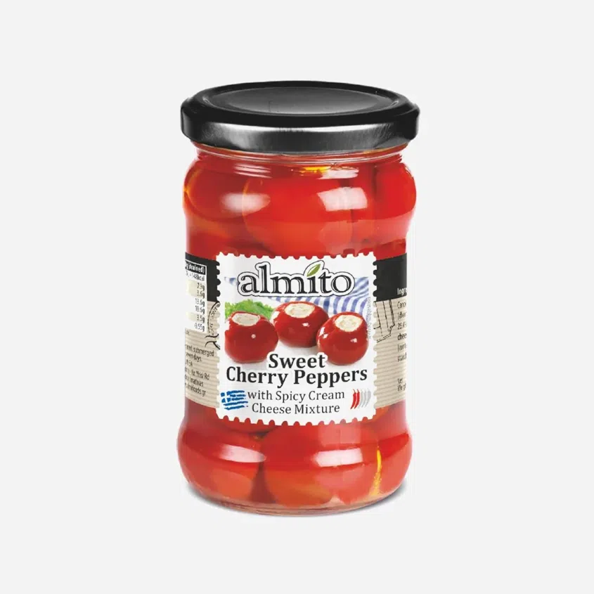 Sladké cherry papriky plněné sýrem