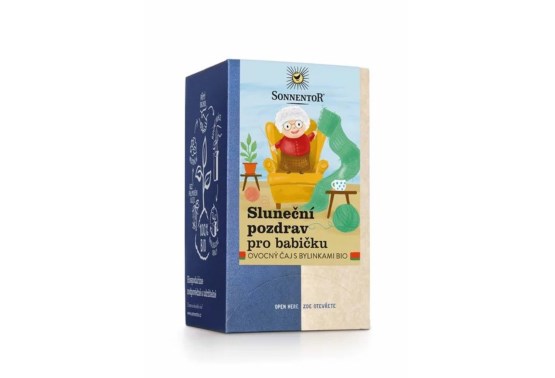 Slnečný pozdrav pre babičku ovocný čaj s bylinkami porciovaný BIO