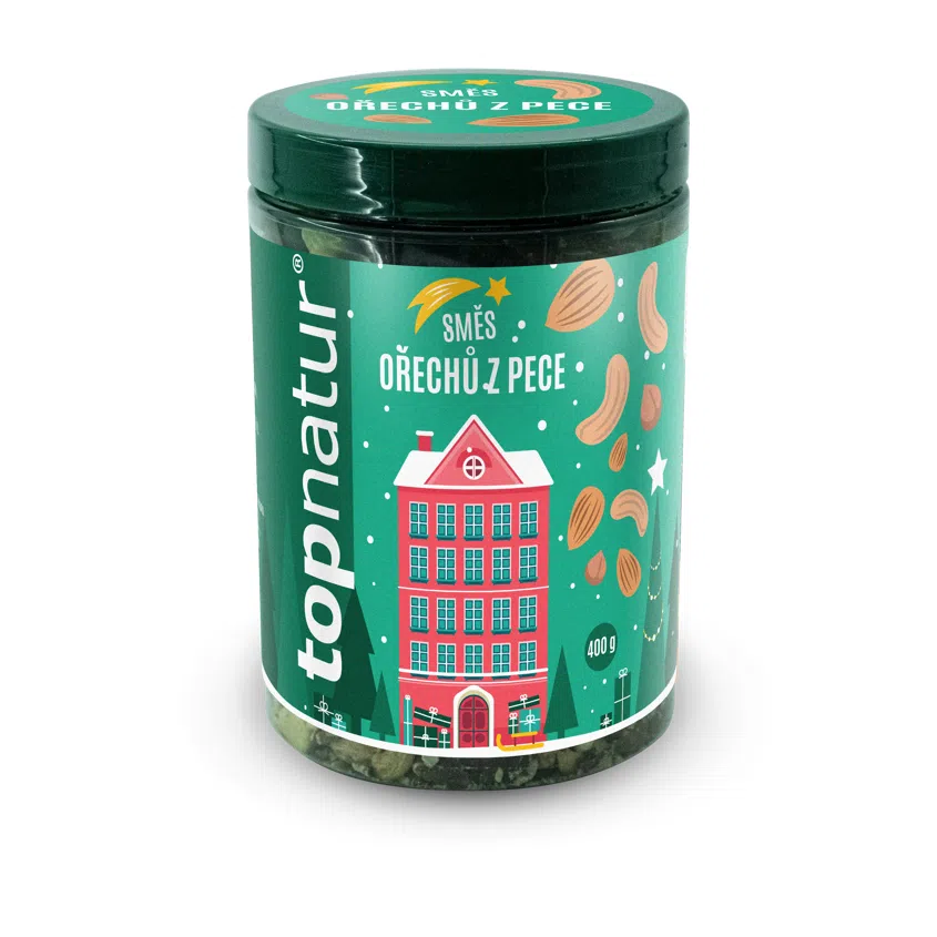 Směs ořechů z pece vánoční dóza