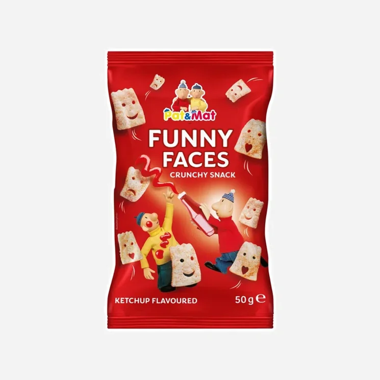 Snack Pat a Mat funny faces kečup - expirace 28.7.2026