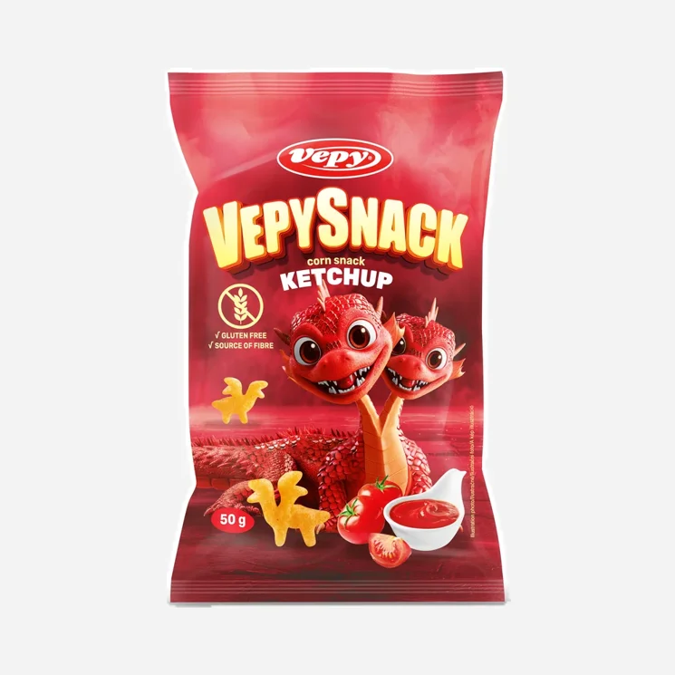 Snack s příchutí kečupu