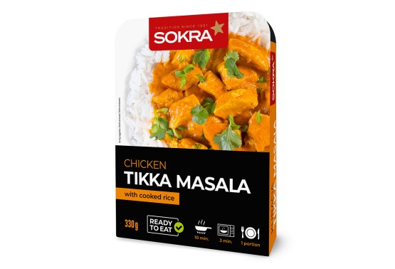 Sokra Kuřecí Tikka Masala s vařenou rýží 330g