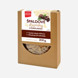Špaldové celozrnné lupínky s čokoládou