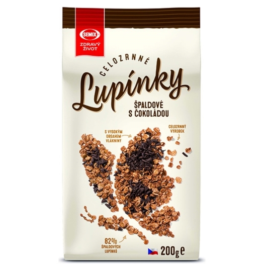 Špaldové celozrnné lupínky s čokoládou