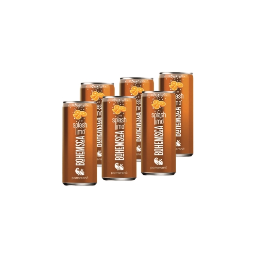 Splash limonáda pomeranč plech 250 ml 6 Pack