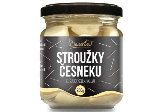 Stroužky česneku ve slanokyselém nálevu sklo