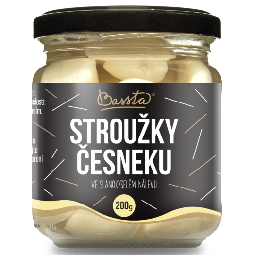 Stroužky česneku ve slanokyselém nálevu sklo
