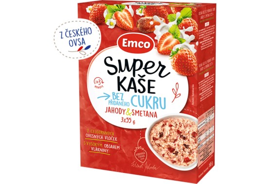 Super kaša jahody a smotana 3x55 g