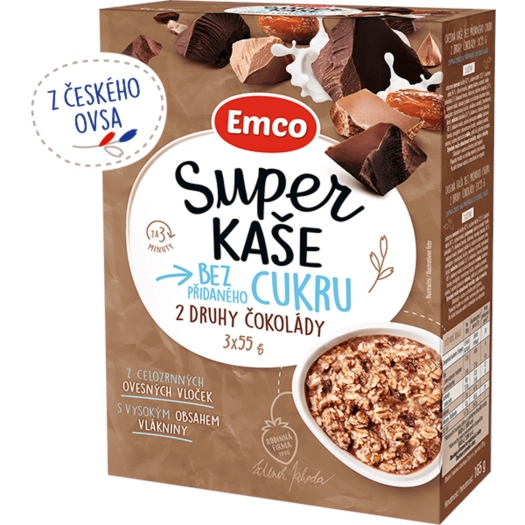 Super kaše 2 druhy čokolády 3x55 g