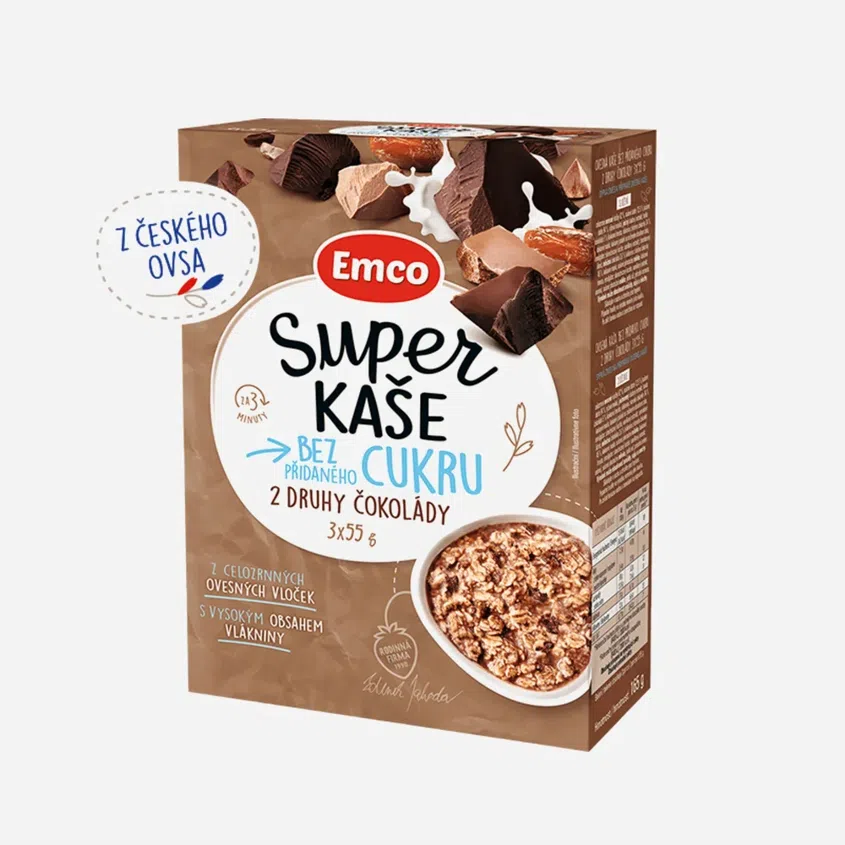 Super kaše 2 druhy čokolády 3x55 g