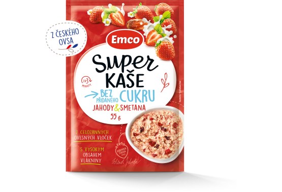 Super kaše jahody a smetana