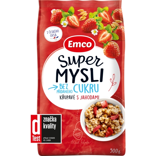 Super mysli křupavé s jahodami