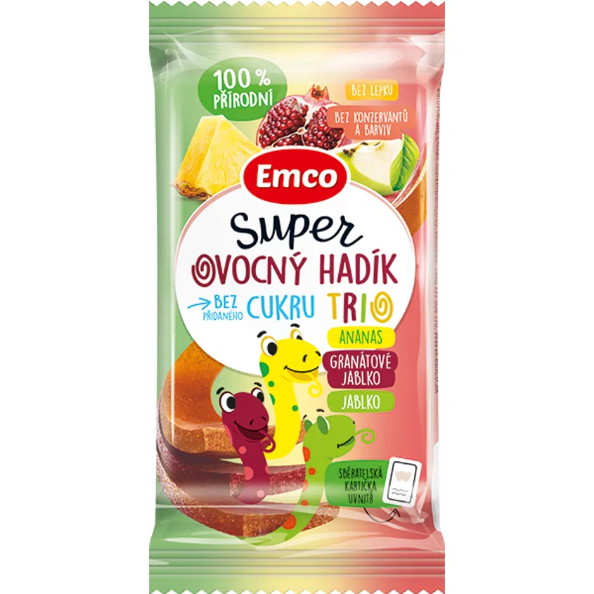 Super ovocný hadík Trio ananas, granátové jablko a jablko