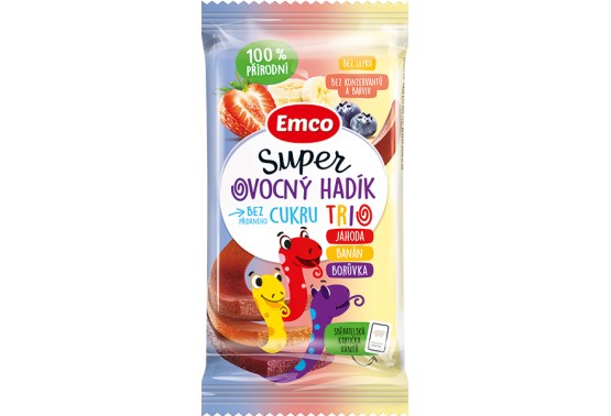 Super ovocný hadík Trio jahoda, banán a borůvka