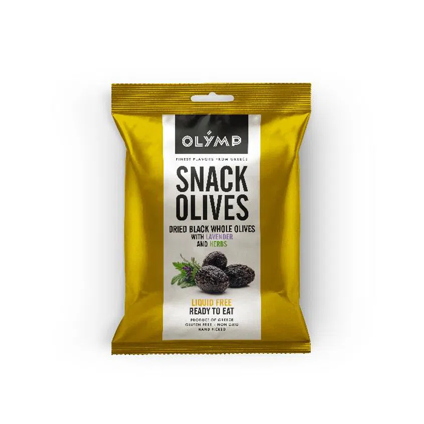 Sušené černé olivy s levandulí a bylinkami