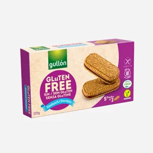 Sušenky bez lepku plněné čokoládovým krémem 5 x 225 g