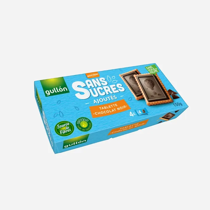 Sušenky s hořkou čokoládou, se sladidlem, bez přídavku cukrů