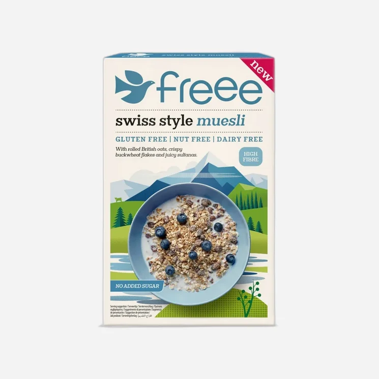 Swiss style muesli bez lepku, mléka a ořechů 6 x 450 g