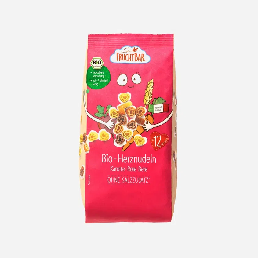 Těstoviny srdíčka s mrkví, řepou a pšenicí BIO