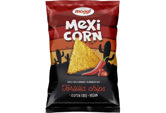 Tortilla chips kukuřičný snack s příchutí chilli