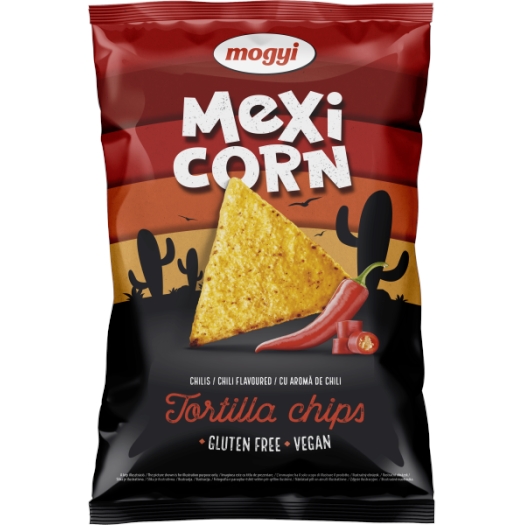 Tortilla chips kukuřičný snack s příchutí chilli