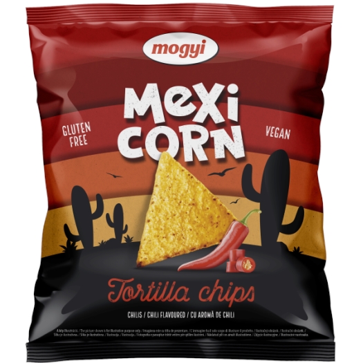Tortilla chips kukuřičný snack s příchutí chilli