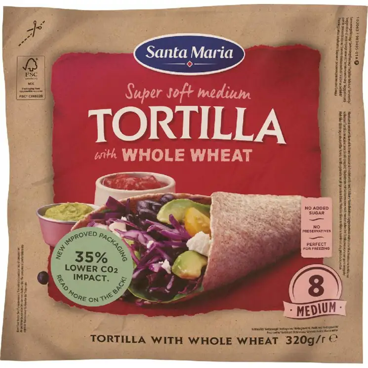 Tortilla whole wheat  celozrnná - expirace 24.8.2026