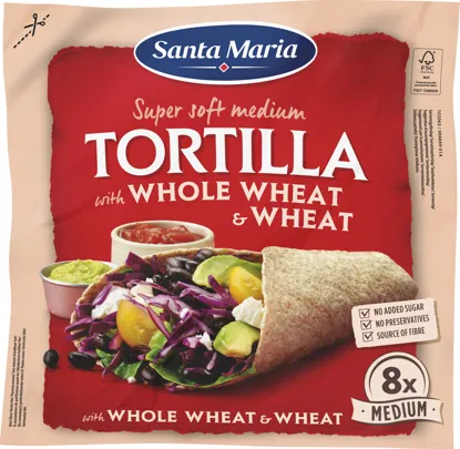 Tortilla whole wheat  celozrnná