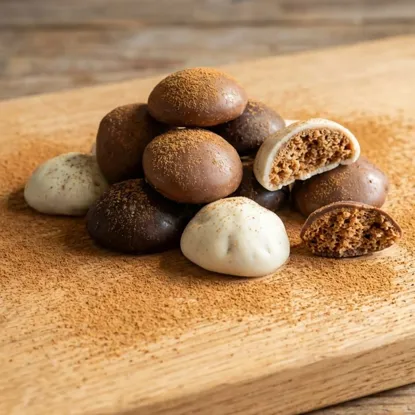 Tříbarevné sušenky v čokoládě