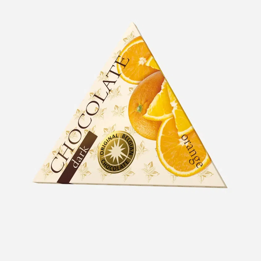Trojúhelníková hořká čokoláda s pomerančem