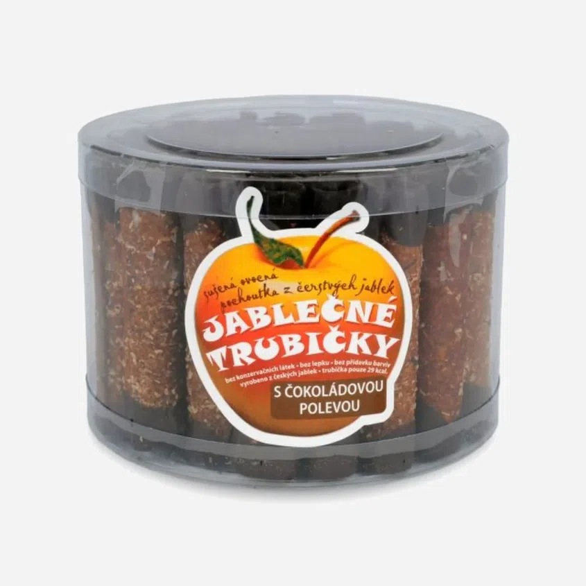 Trubičky jablečné s čokoládou dóza