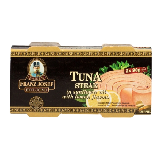 Tuňák steak ve slunečnicovém oleji s příchutí citronu 2x80 g