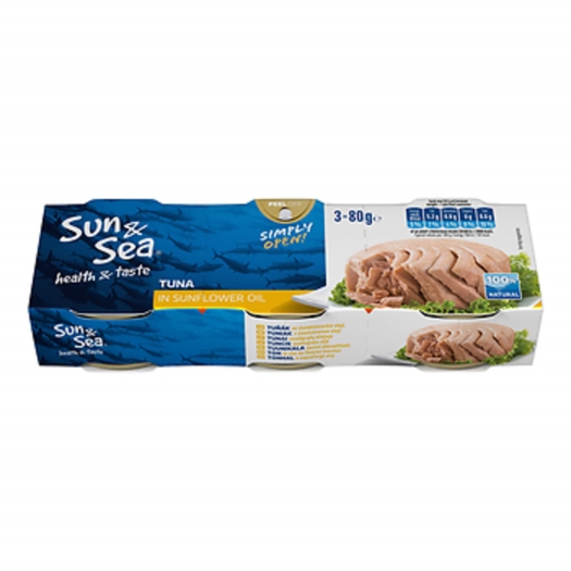 Tuňák ve slunečnicovém oleji 3x80 g