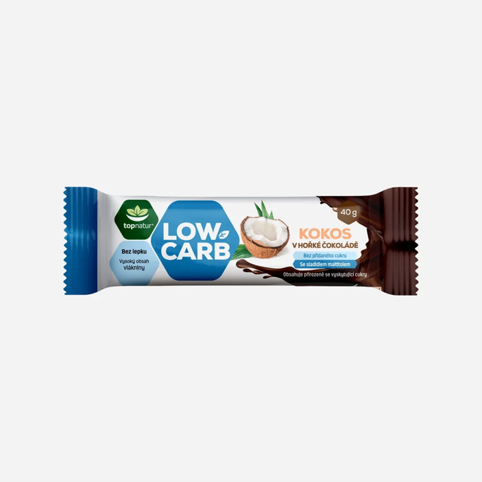 Tyčinka low carb kokos v hořké čokoládě