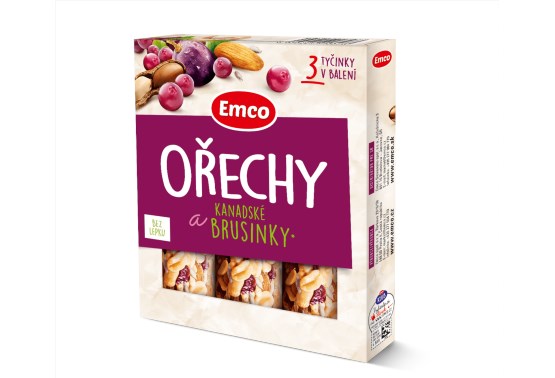 Tyčinka Orechy a brusnica 3x 35 g