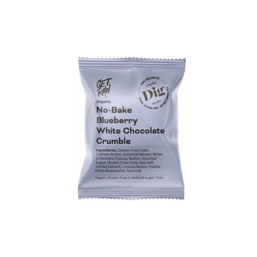 Tyčinka ovesná nepečená s bílou čokoládou a borůvkami BIO