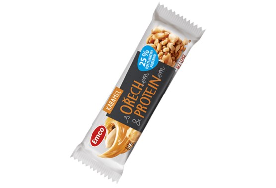 Tyčinka s orechom a proteínom - Karamel