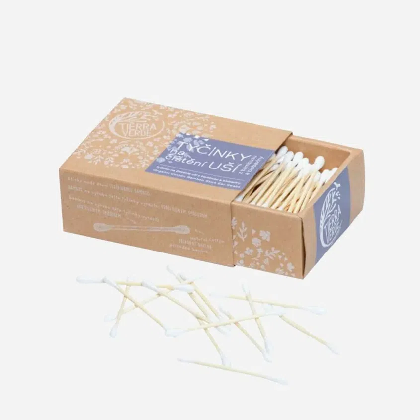 Tyčinky na čistění uší z bambusu a biobavlny