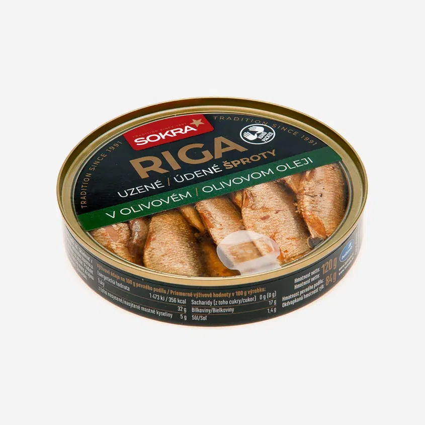 Uzené šproty v olivovém oleji